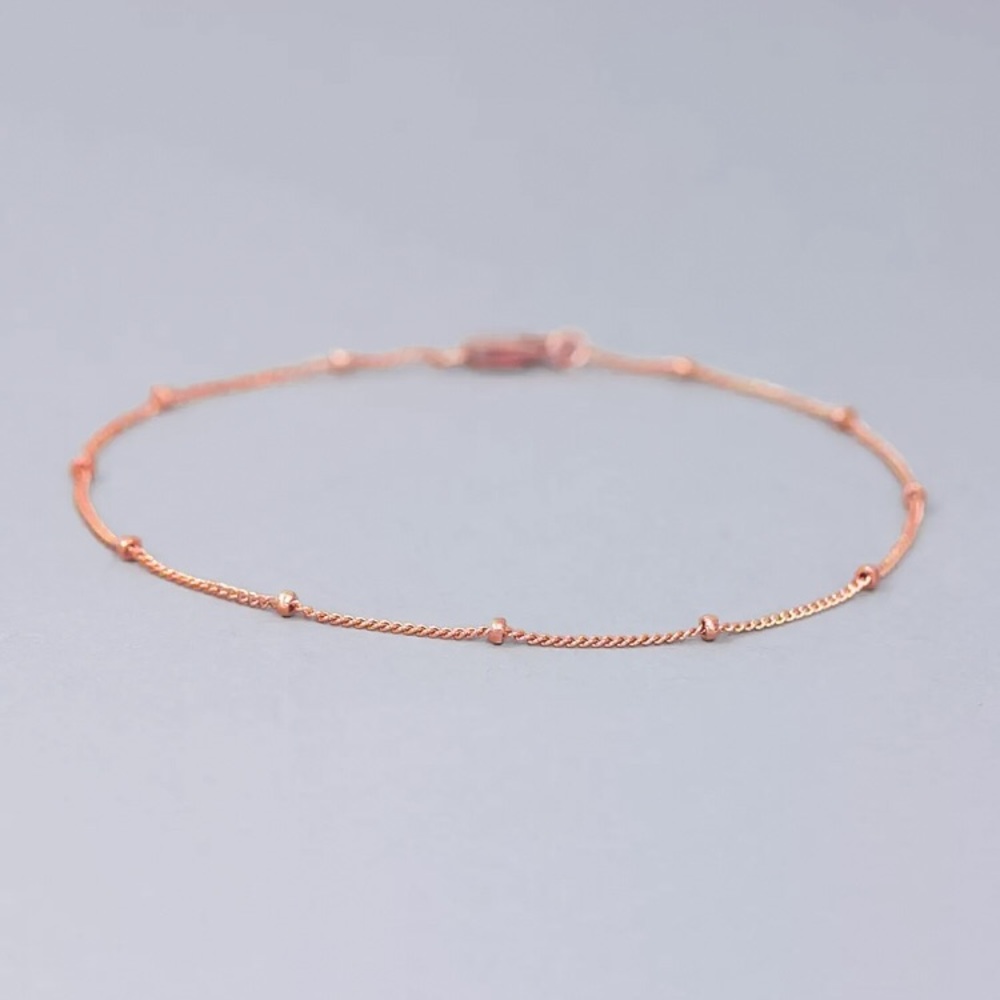 ⚜️𝟯𝟬%𝗢𝗙𝗙 𝗯𝘂𝗻𝗱𝗹𝗲𝘀 𝟯+⚜️ NEW Thin Beaded Chain Stainless Steel Bracelet - Picture 10 of 15